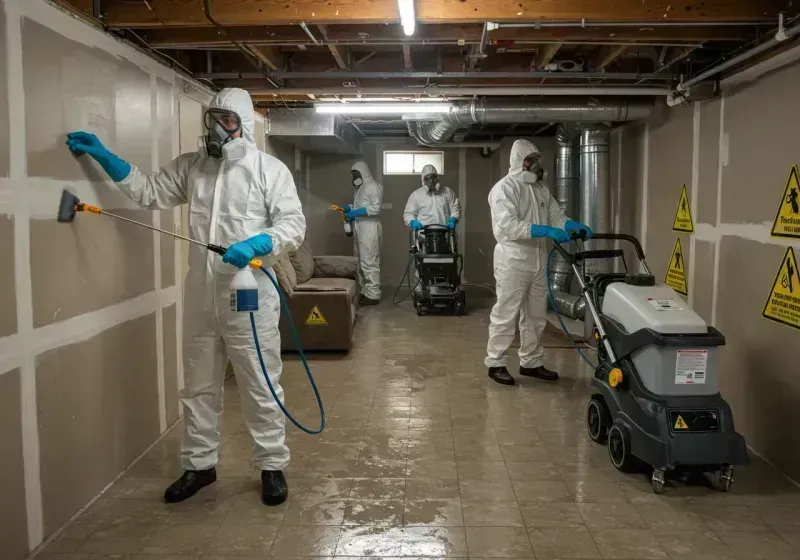 Basement Moisture Removal and Structural Drying process in Bennington, VT